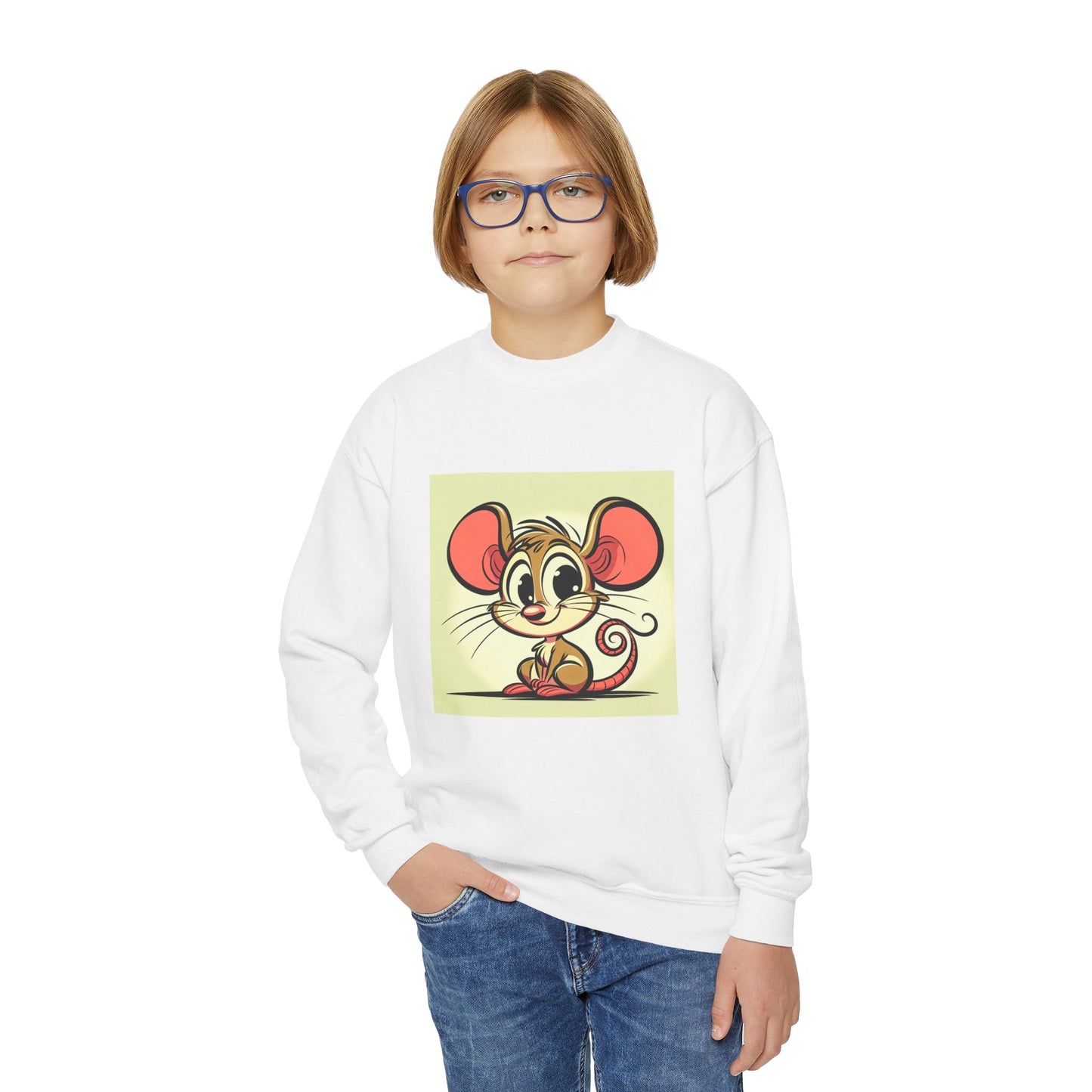 Youth Crewneck Mouse Character Sweatshirt