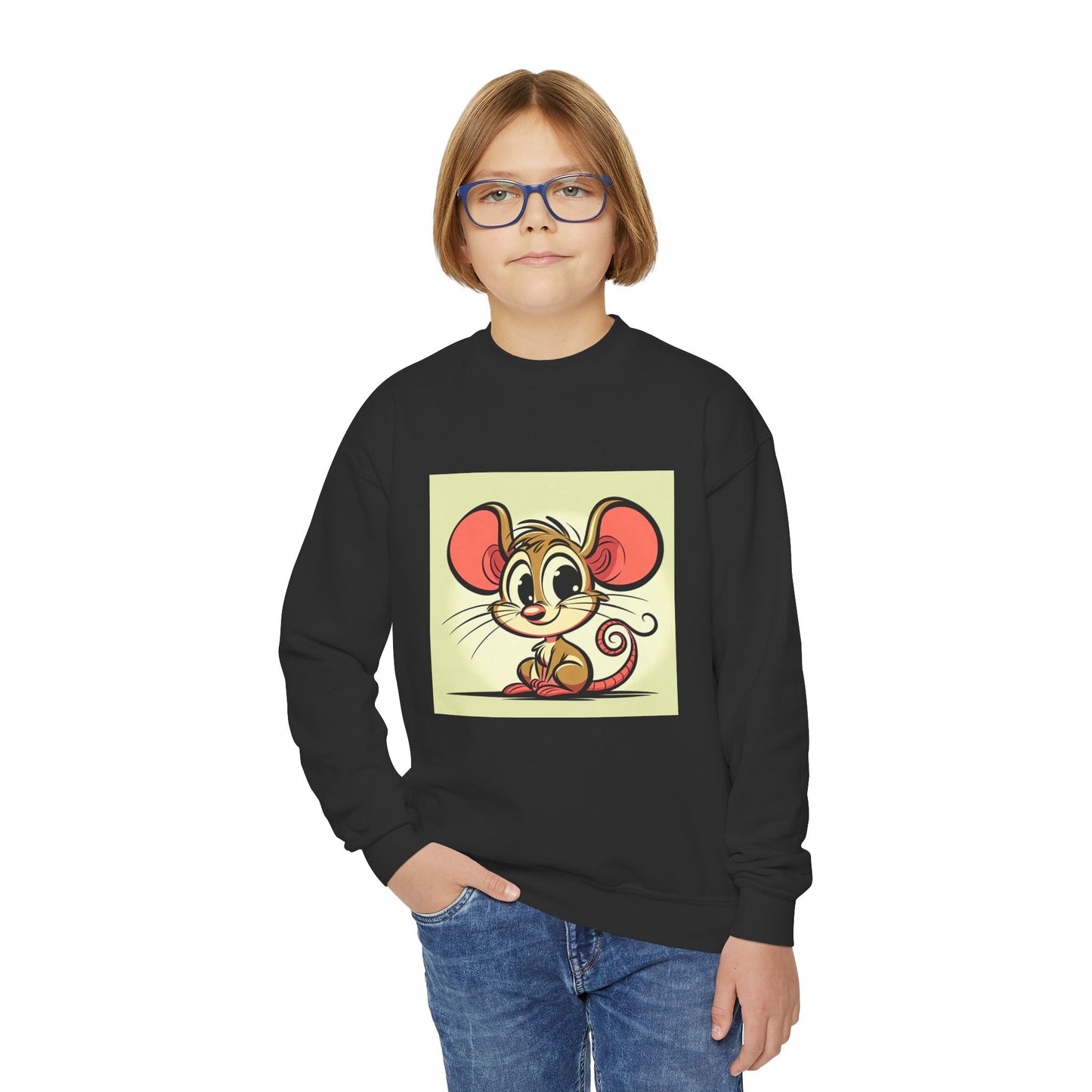 Youth Crewneck Mouse Character Sweatshirt