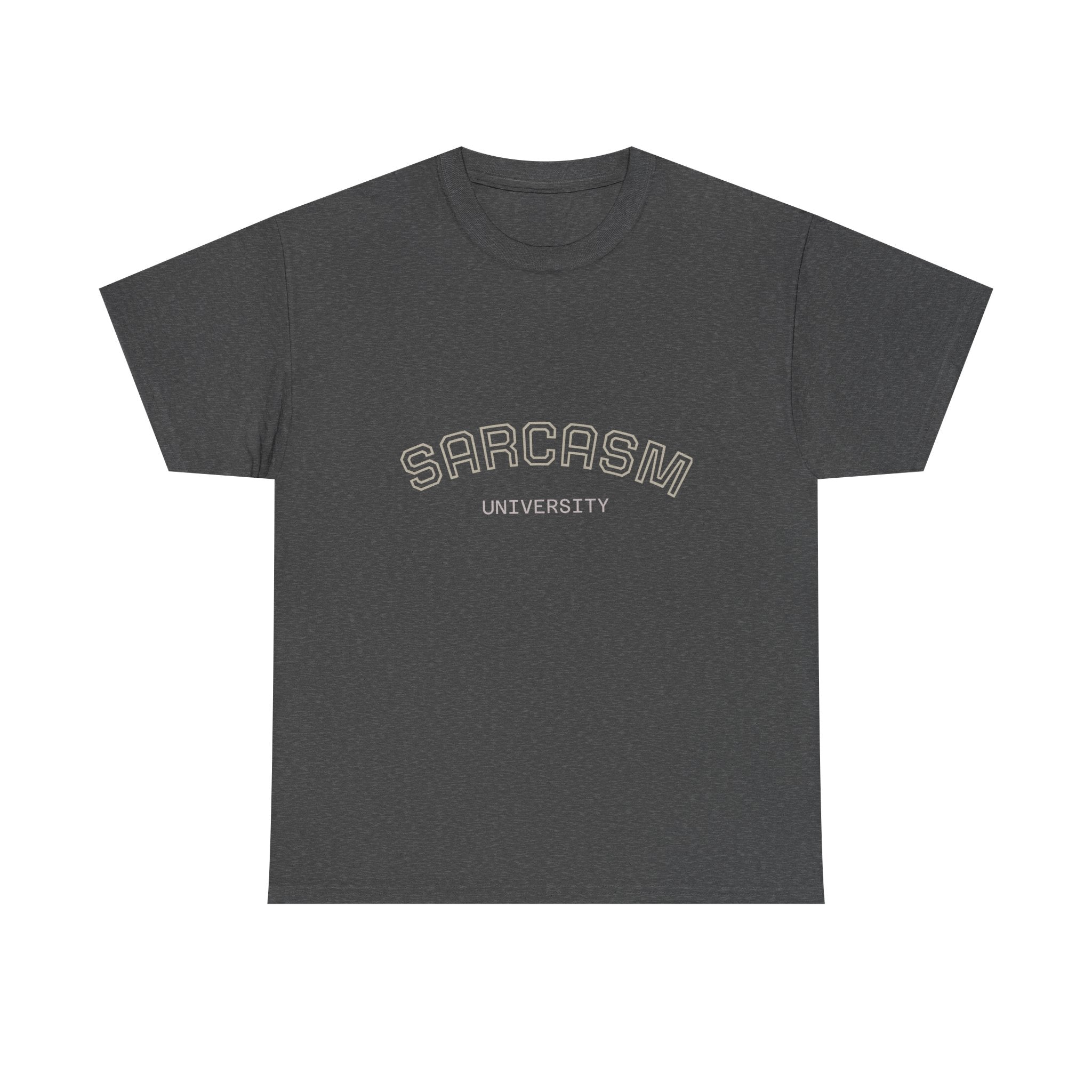 Sarcasm University Unisex Heavy Cotton Tee - Funny Graphic Shirt, Gift for Sarcastic Friends, Casualwear, Humor Apparel