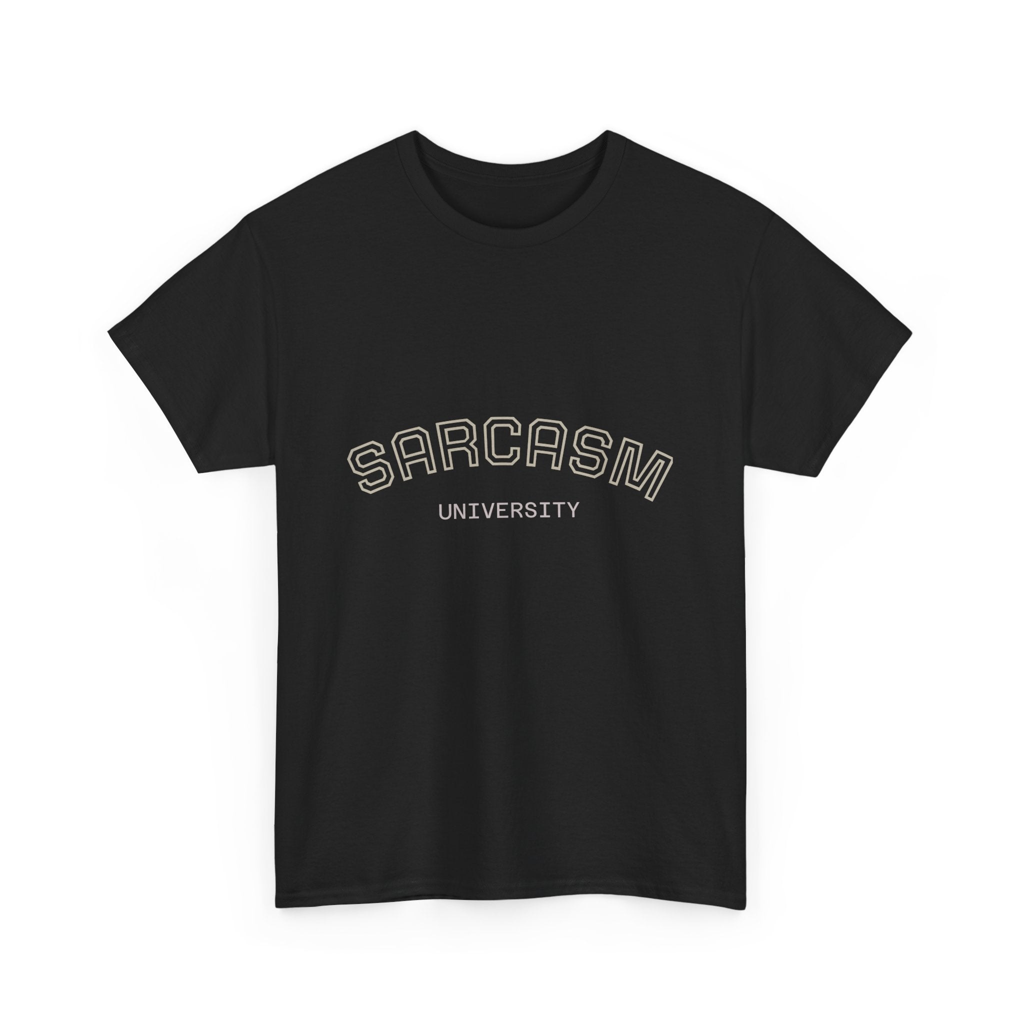 Sarcasm University Unisex Heavy Cotton Tee - Funny Graphic Shirt, Gift for Sarcastic Friends, Casualwear, Humor Apparel