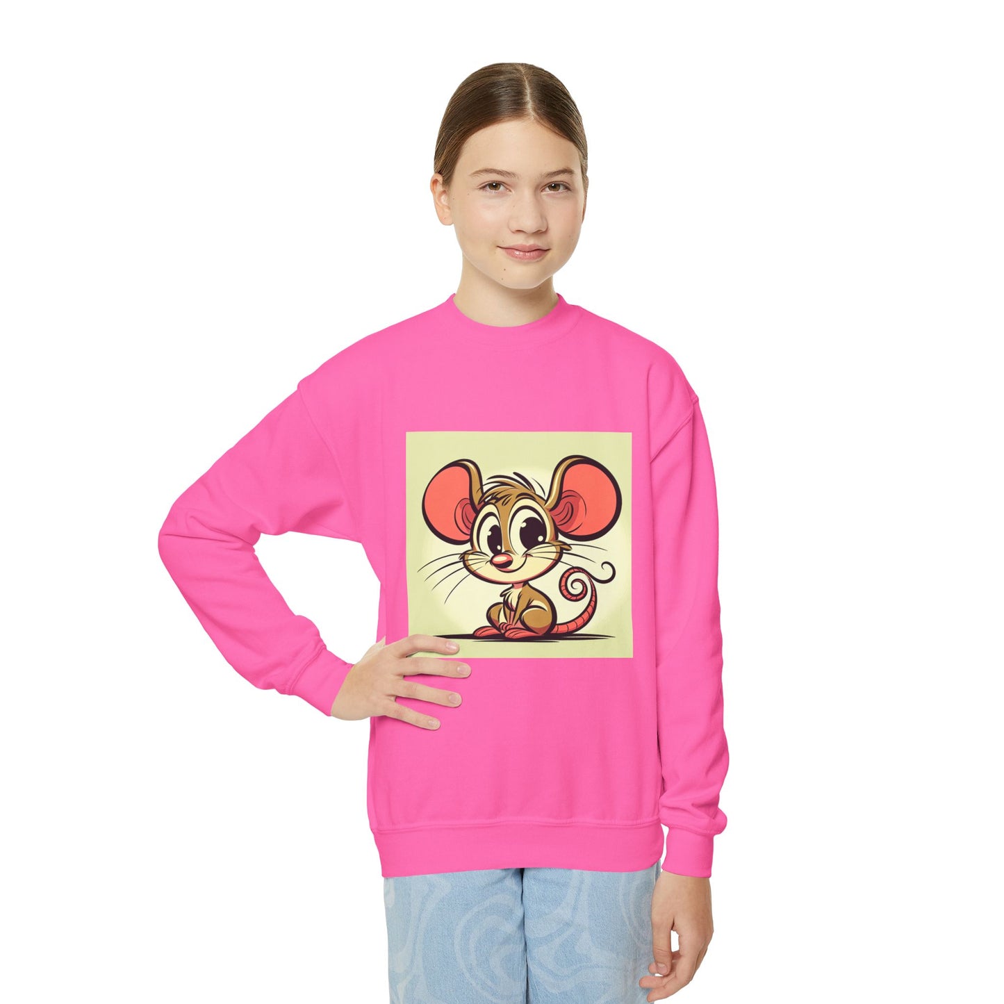 Youth Crewneck Mouse Character Sweatshirt