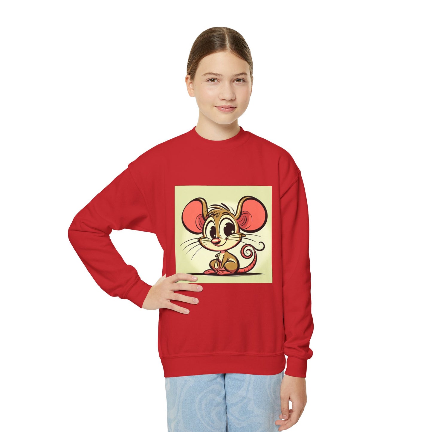 Youth Crewneck Mouse Character Sweatshirt