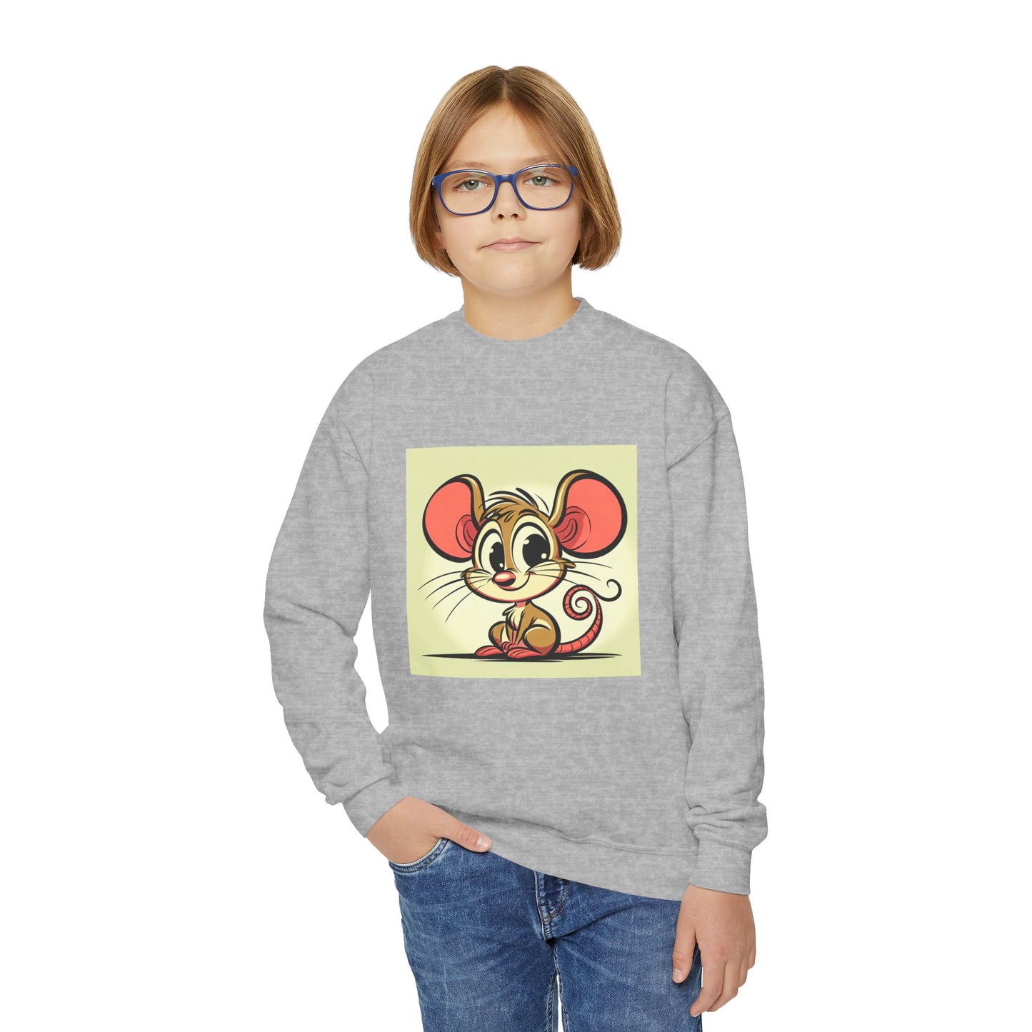 Youth Crewneck Mouse Character Sweatshirt