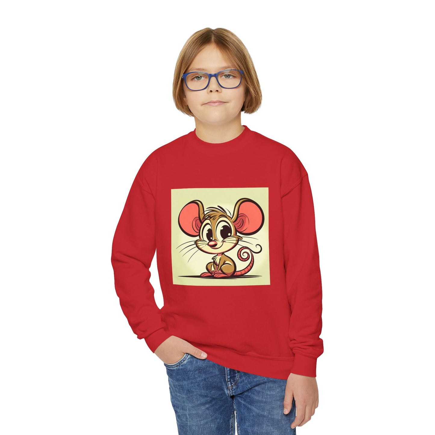 Youth Crewneck Mouse Character Sweatshirt