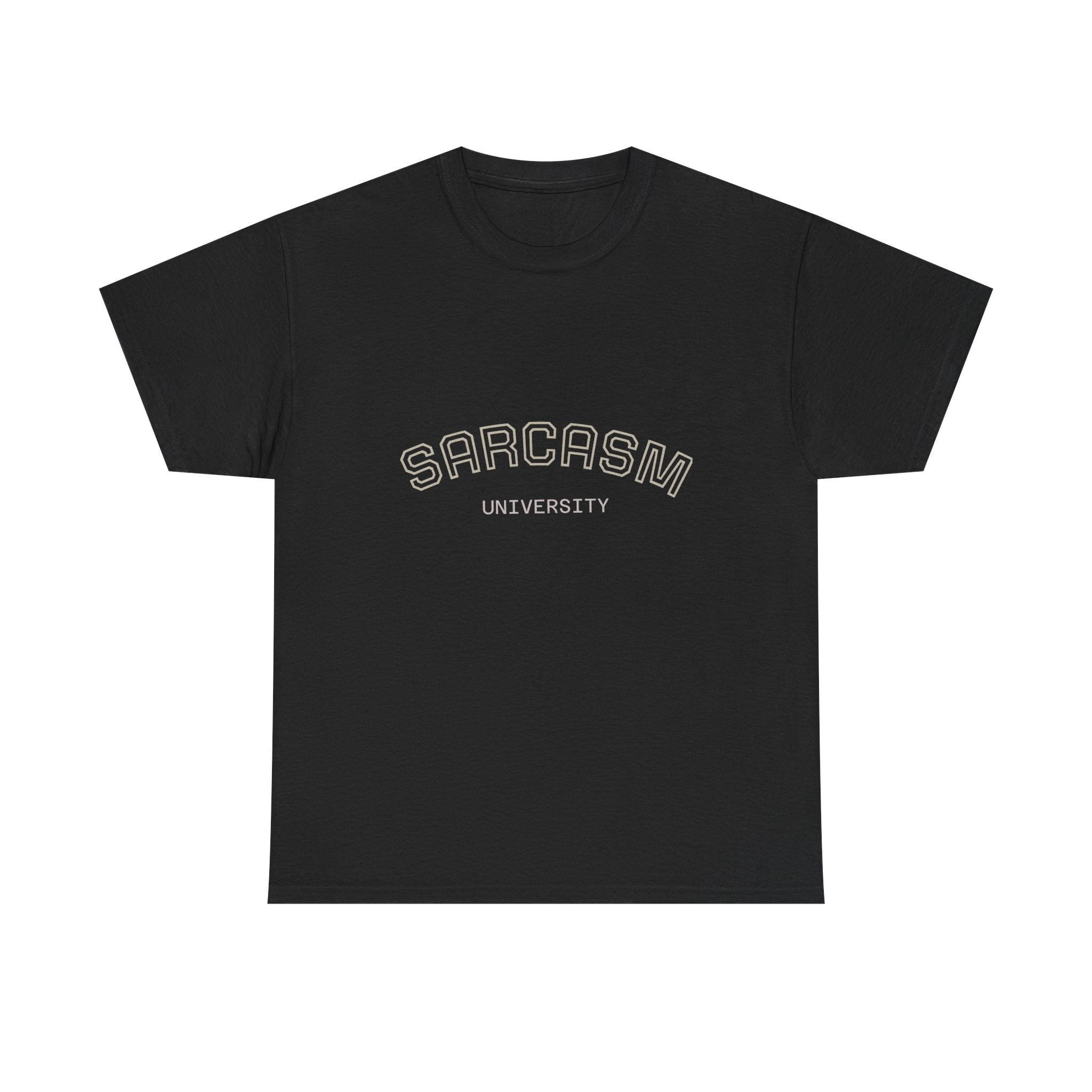 Sarcasm University Unisex Heavy Cotton Tee - Funny Graphic Shirt, Gift for Sarcastic Friends, Casualwear, Humor Apparel