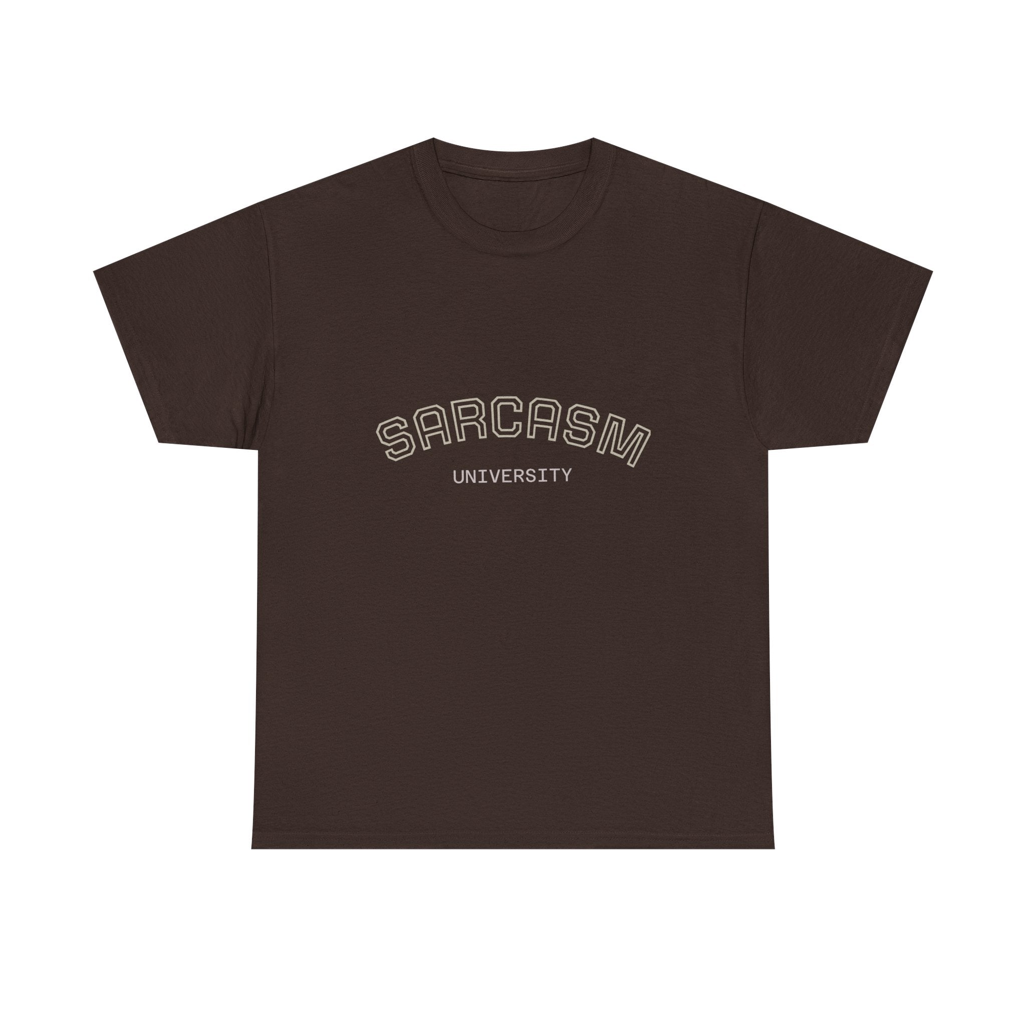 Sarcasm University Unisex Heavy Cotton Tee - Funny Graphic Shirt, Gift for Sarcastic Friends, Casualwear, Humor Apparel