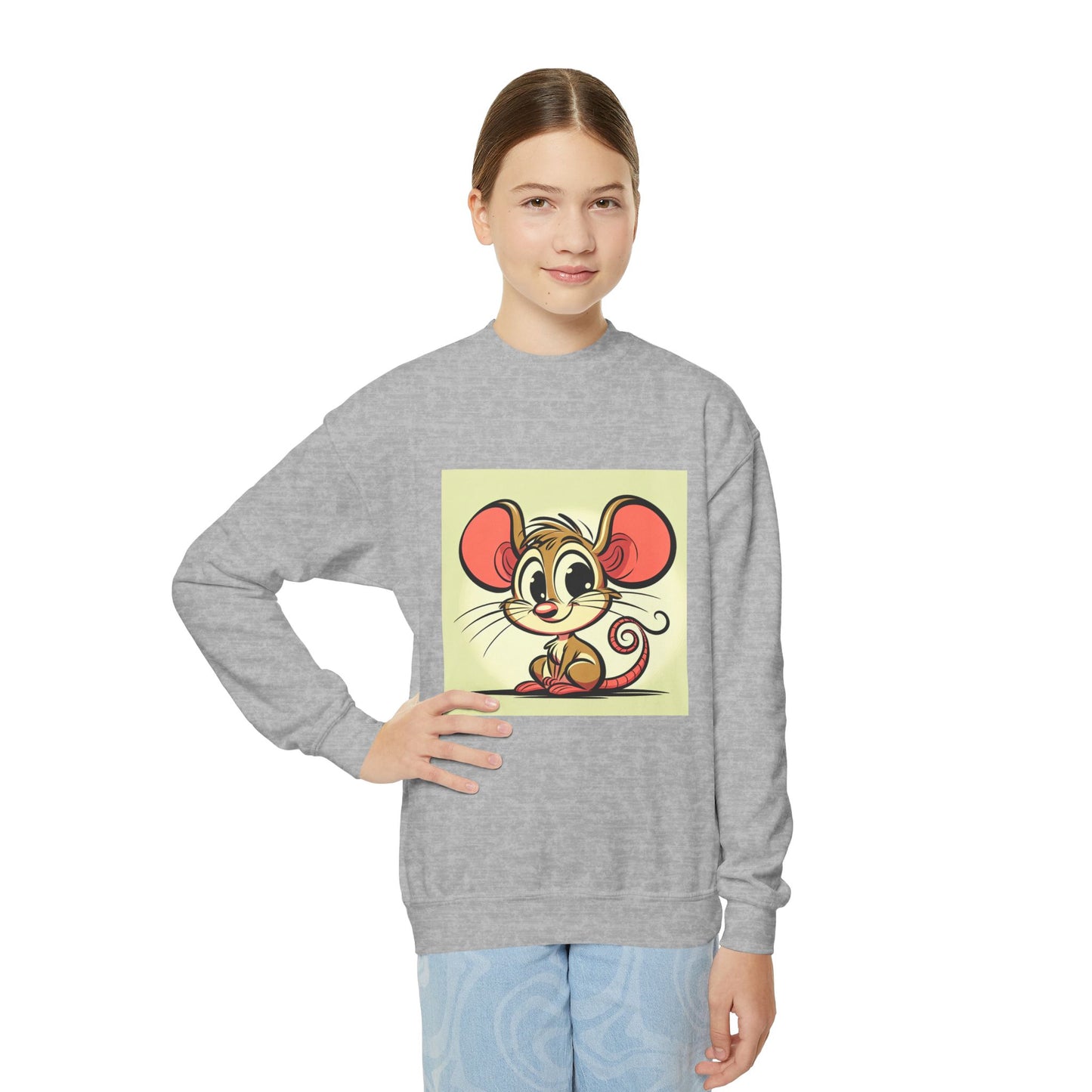 Youth Crewneck Mouse Character Sweatshirt