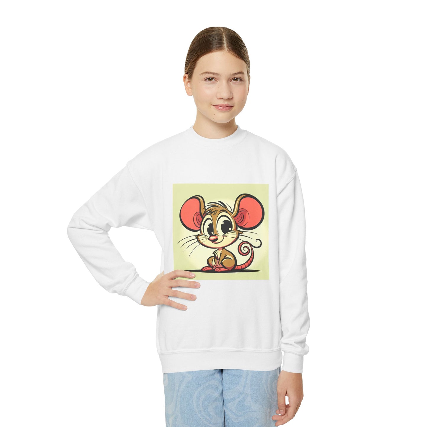 Youth Crewneck Mouse Character Sweatshirt