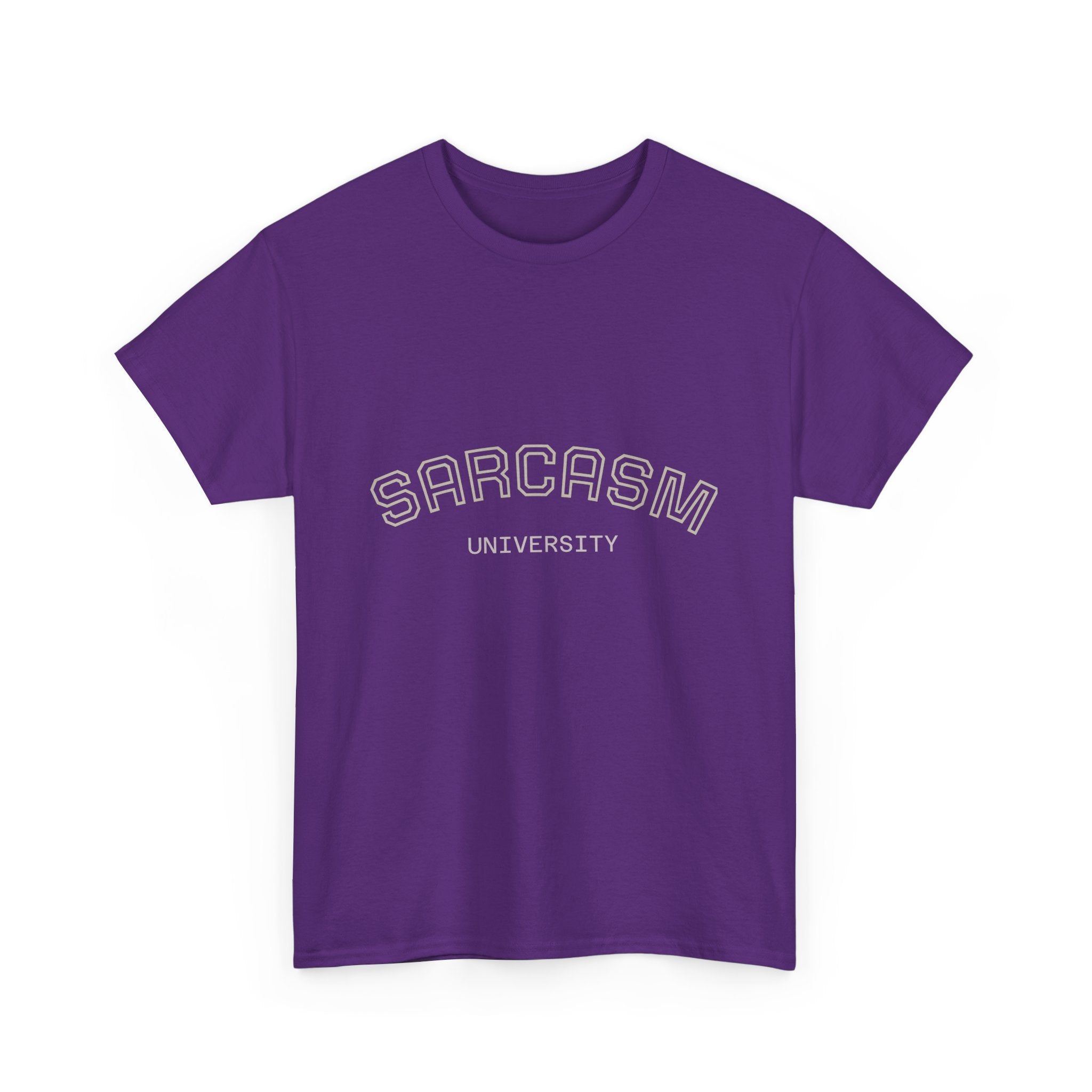 Sarcasm University Unisex Heavy Cotton Tee - Funny Graphic Shirt, Gift for Sarcastic Friends, Casualwear, Humor Apparel