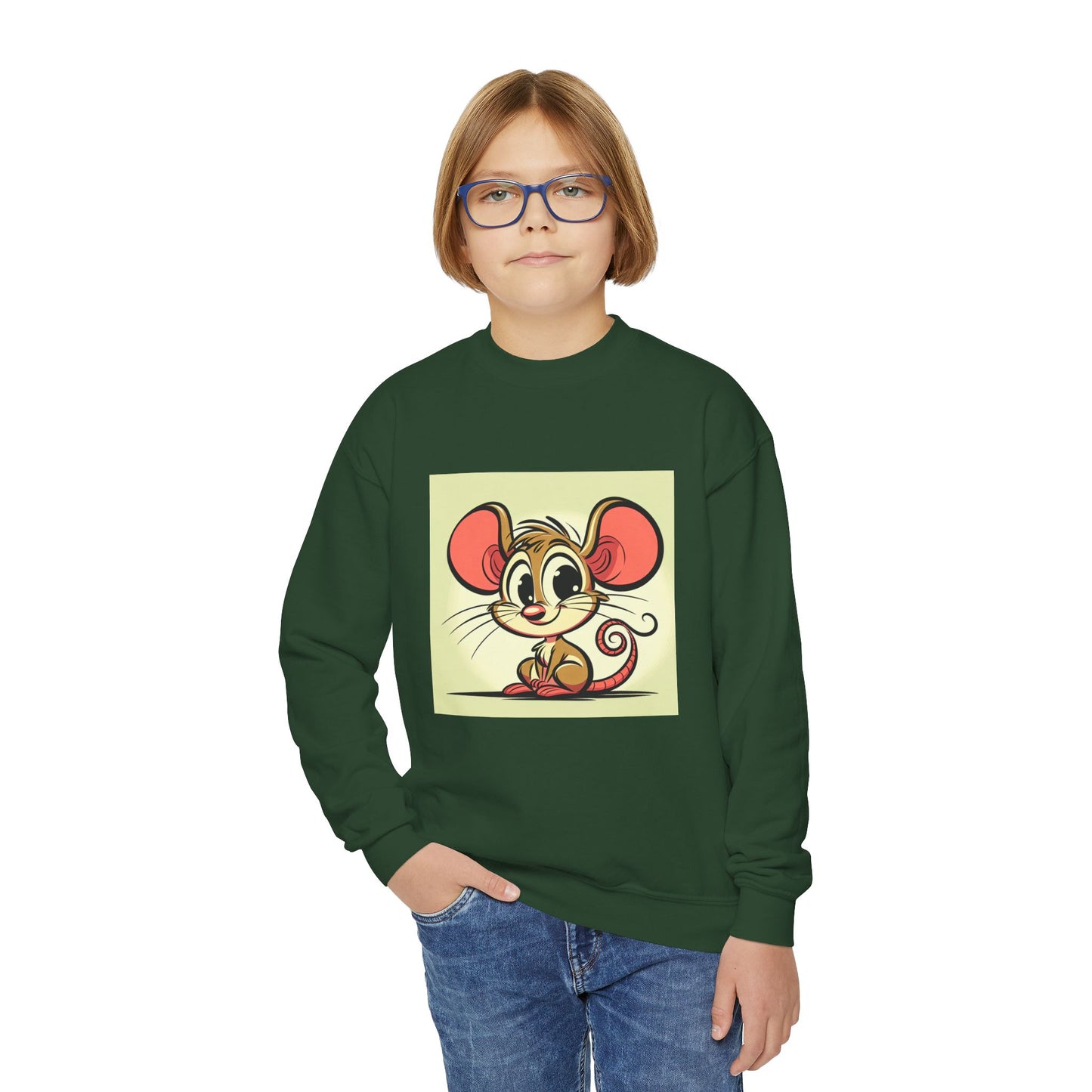 Youth Crewneck Mouse Character Sweatshirt