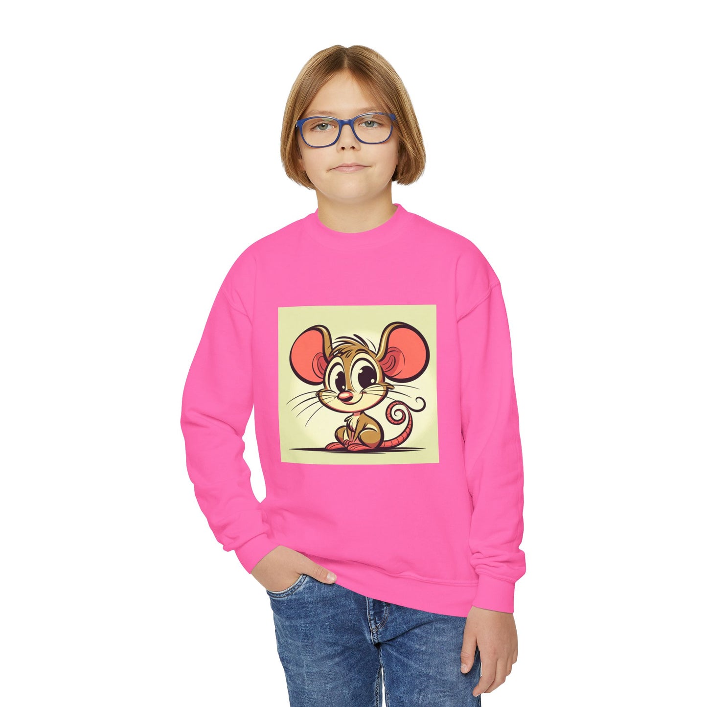 Youth Crewneck Mouse Character Sweatshirt