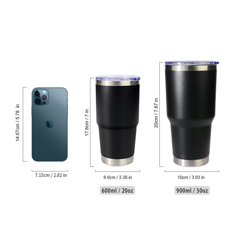 20oz 30oz Double Wall Vacuum Insulate Stainless Steel Tumbler Thermos Cup Mug (Logo)