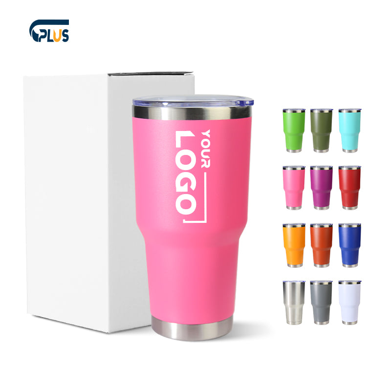 20oz 30oz Double Wall Vacuum Insulate Stainless Steel Tumbler Thermos Cup Mug (Logo)