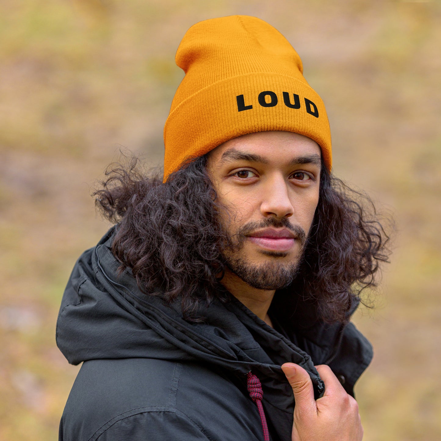 Embroidery "Loud" Cuffed Beanie