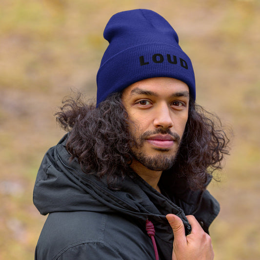 Embroidery "Loud" Cuffed Beanie