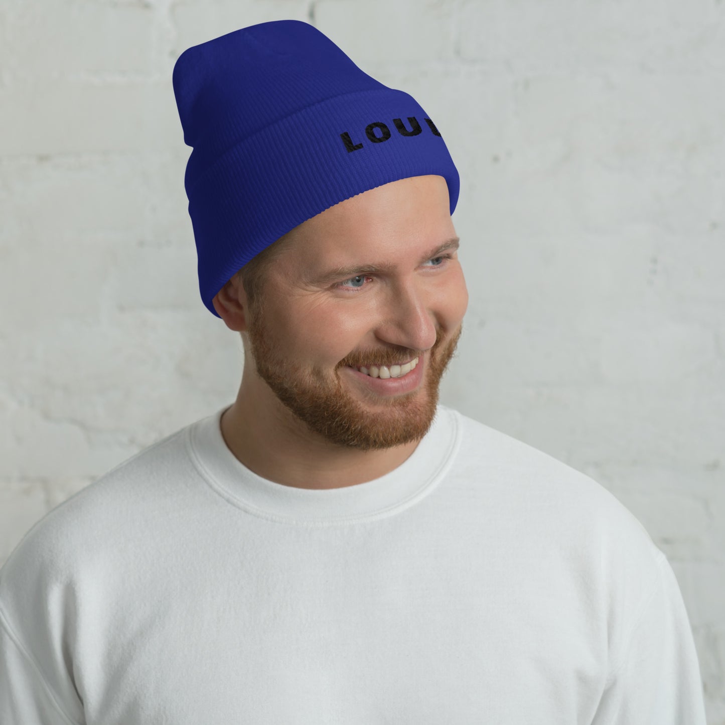 Embroidery "Loud" Cuffed Beanie