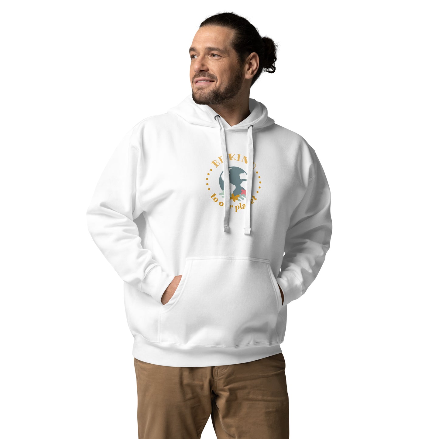 Unisex Hoodie with inscription "Be kind to our planet"